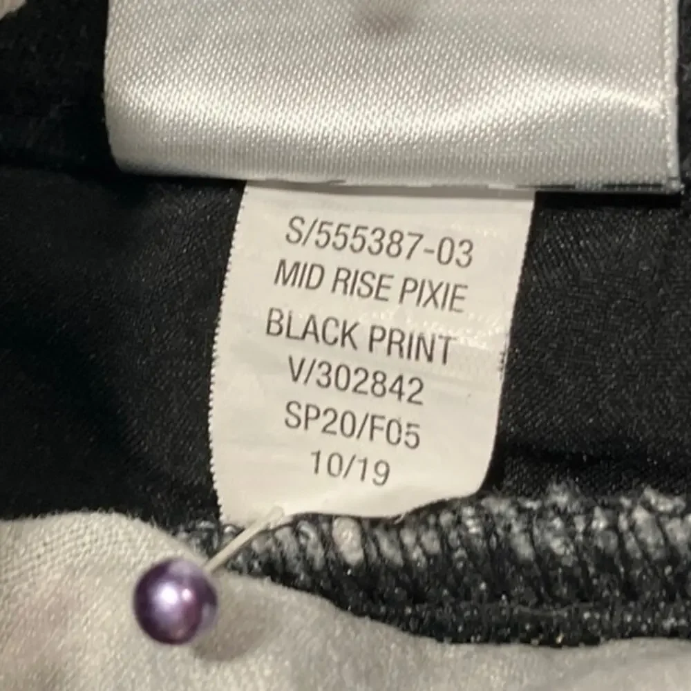 Old Navy Black White Polka Dot Pixie Ankle Mid-Rise Slimming Women Pants 12